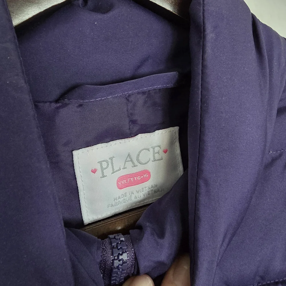 Girls Dark Purple Puffer Jacket Children's Place Size 16 XXL